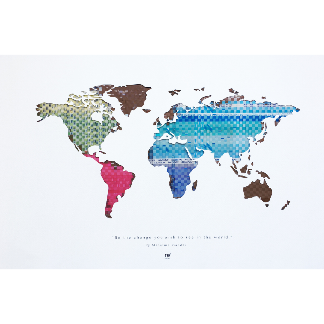 Neon MusicCloth® World Map