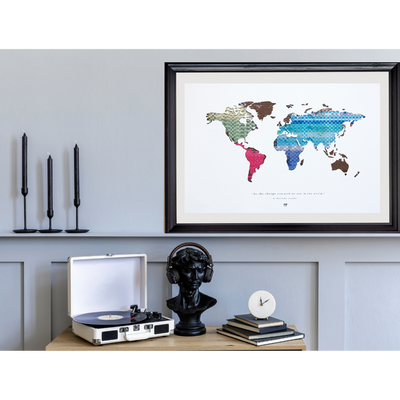 Neon MusicCloth® World Map