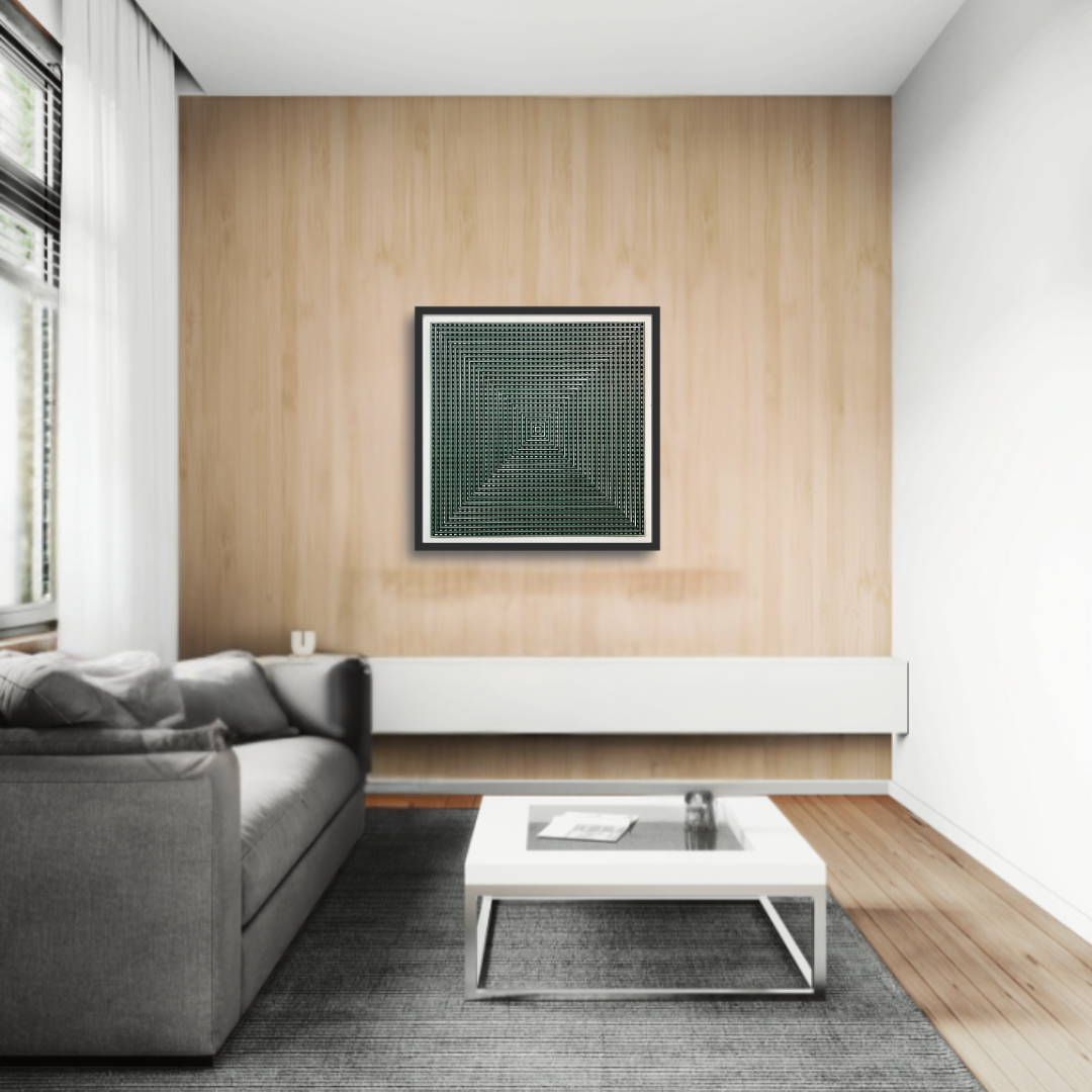 Concentric Squares (Muted Green)