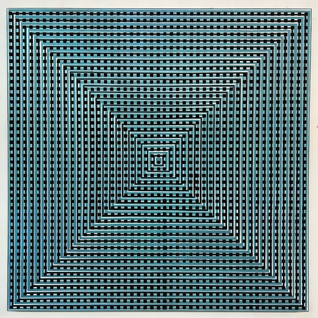 Concentric Squares (Cerulean Blue)