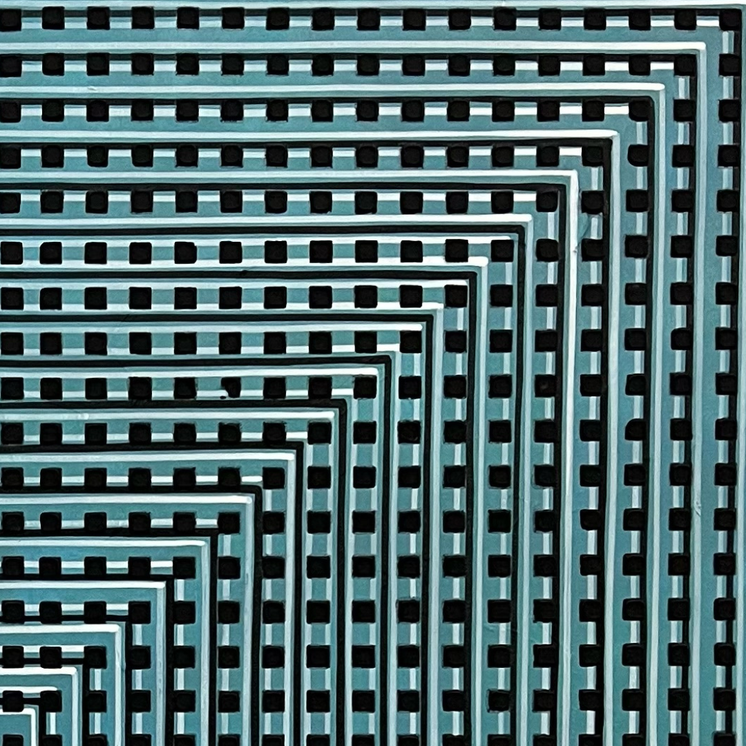 Concentric Squares (Cerulean Blue)